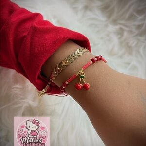Red Cherry Charm Bracelet
